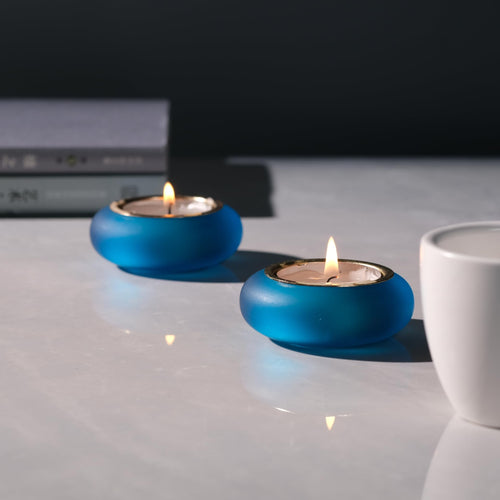Optimize360 Handmade Decorative Pebble Tealight Candle Holders Set of 2