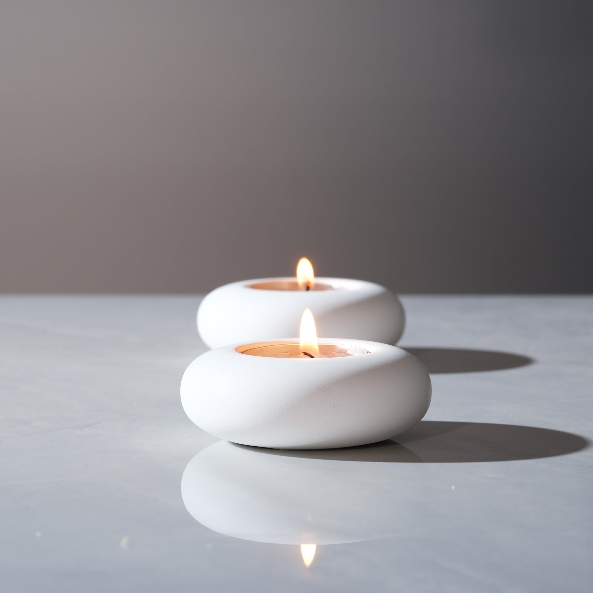 Optimize360 Handmade Decorative Pebble Tealight Candle Holder