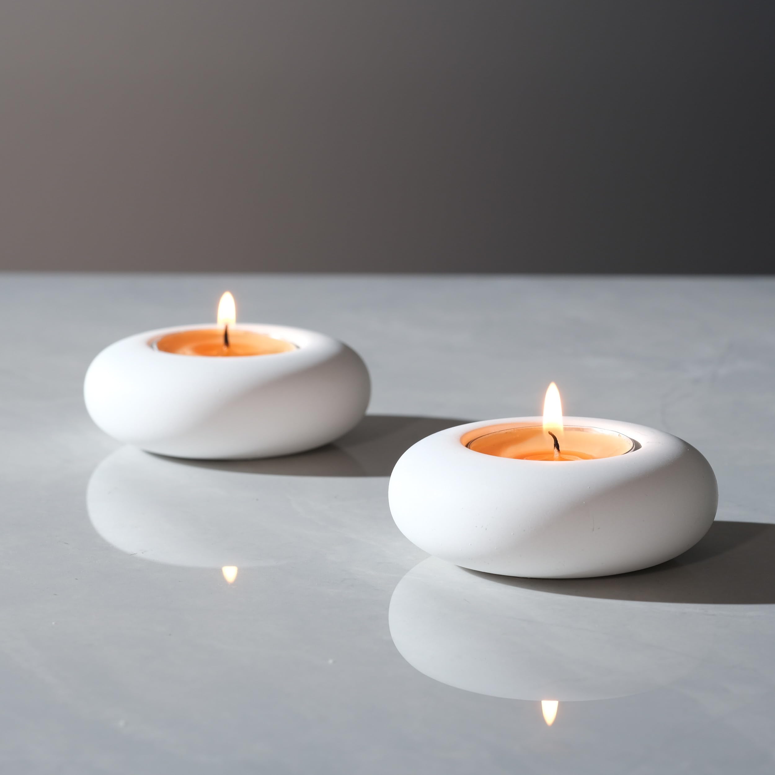 Optimize360 Handmade Decorative Pebble Tealight Candle Holder