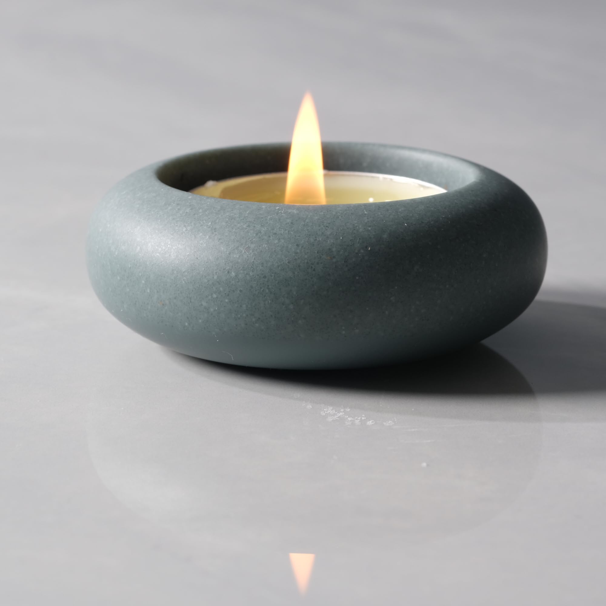 Optimize360 Handmade Decorative Pebble Tealight Candle Holders Set of 8