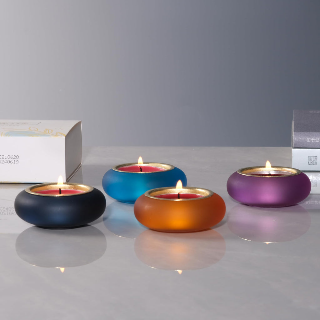 Optimize360 Handmade Decorative Pebble Tealight Candle Holders Set of 2