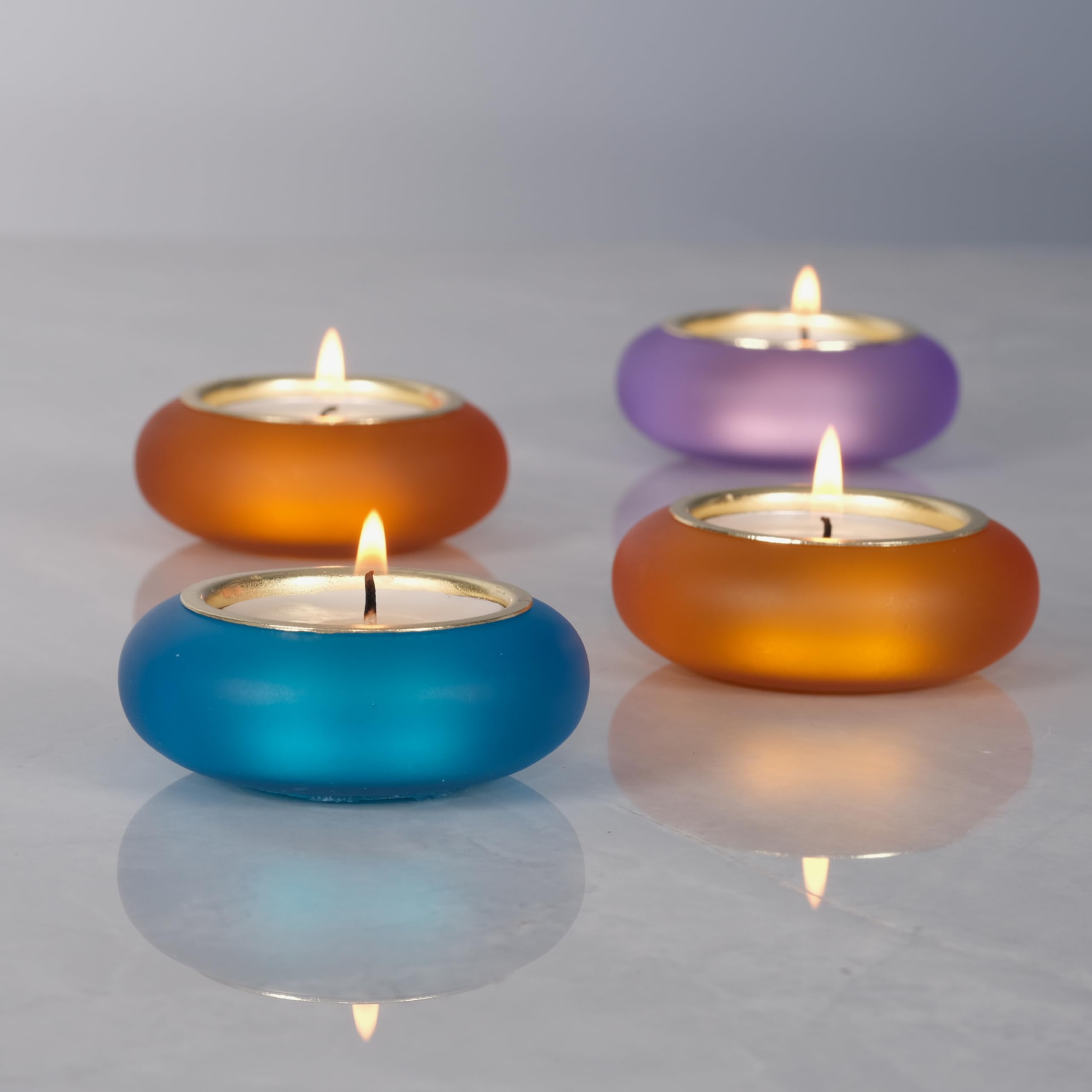 Optimize360 Handmade Decorative Pebble Tealight Candle Holders Set of 2