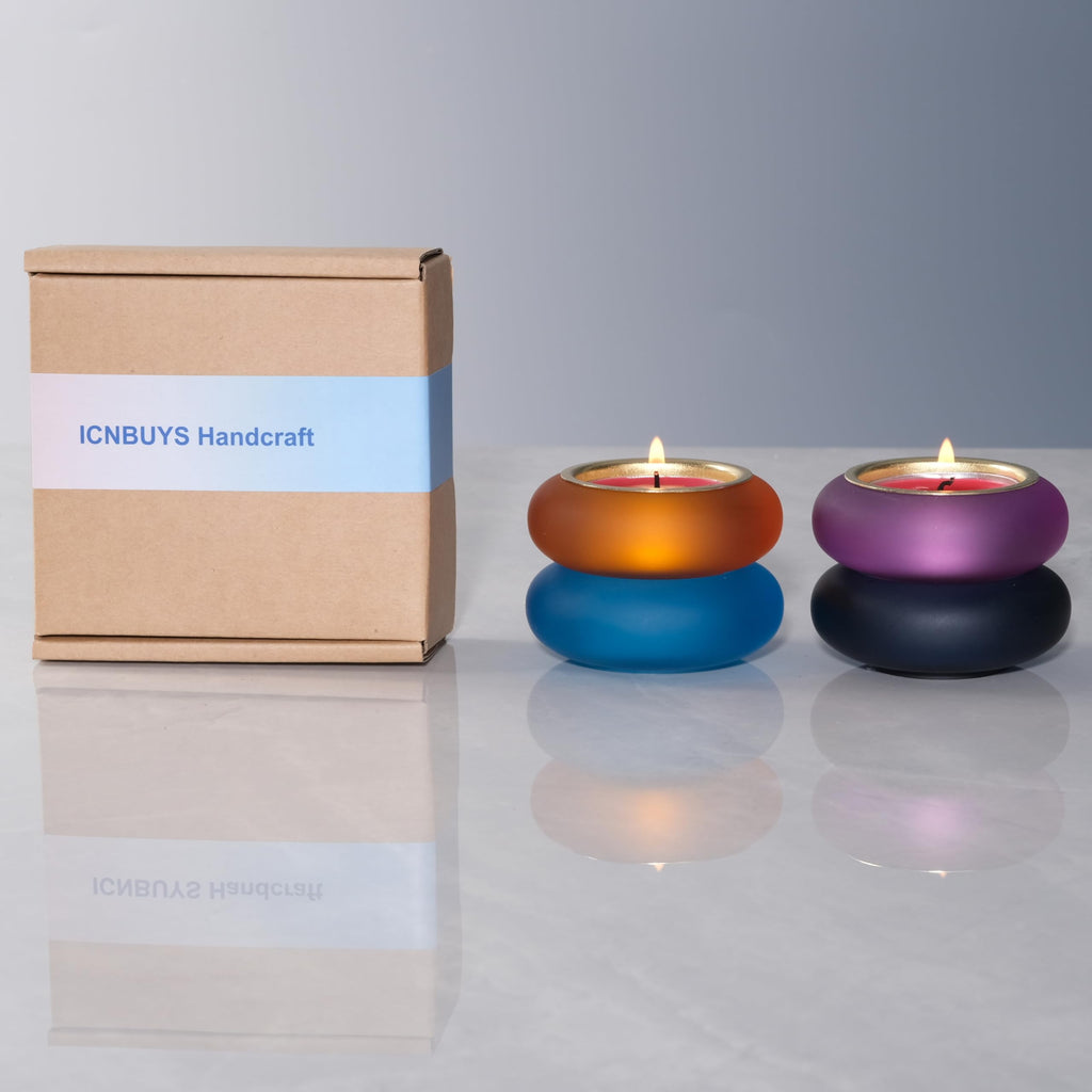 Optimize360 Handmade Decorative Pebble Tealight Candle Holders Set of 2