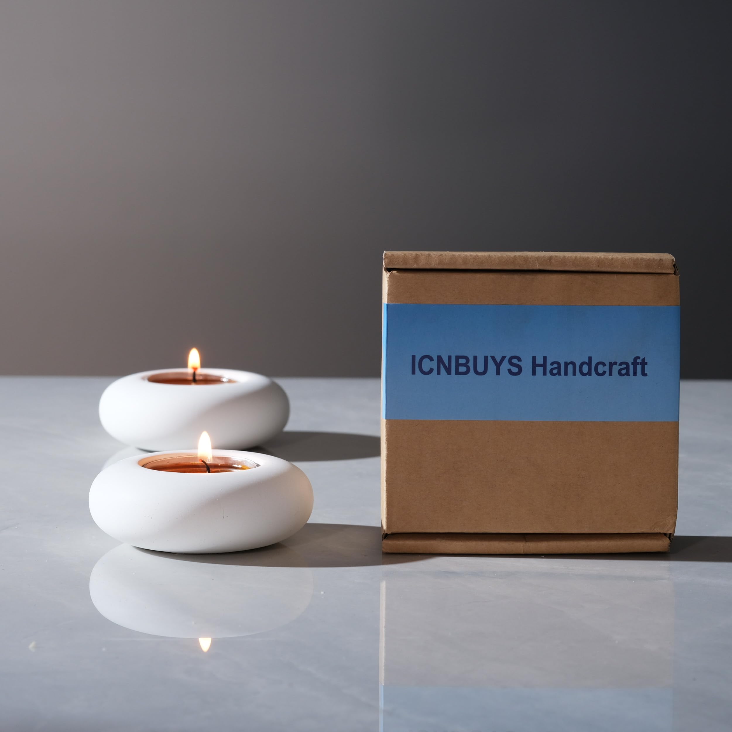 Optimize360 Handmade Decorative Pebble Tealight Candle Holder