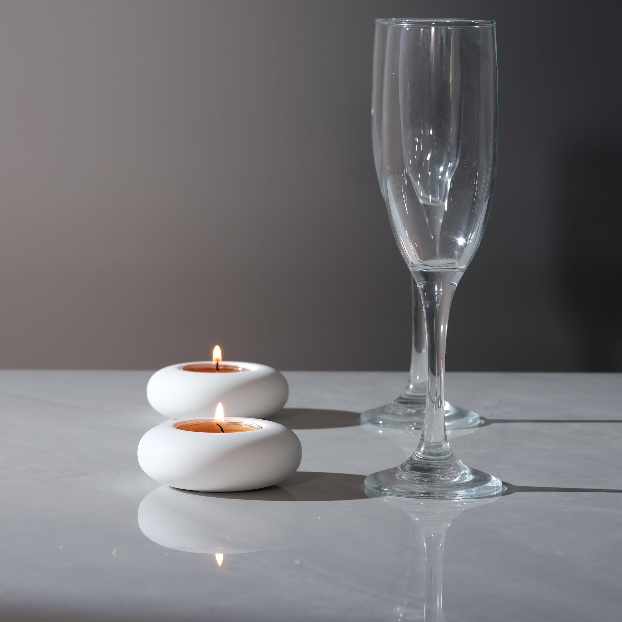 Optimize360 Handmade Decorative Pebble Tealight Candle Holder